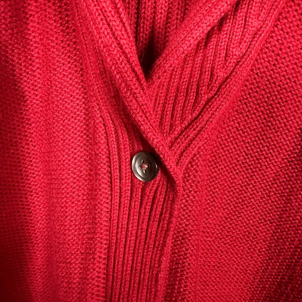 Coldwater Creek‎ Red Sleeveless Shawl Collar Sweater Vest XL Holiday Christmas - Picture 2 of 8